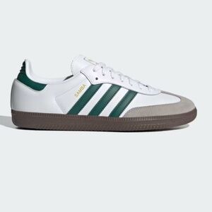 Adidas Sambas, Green & White Men's 6.5, Women's 8
